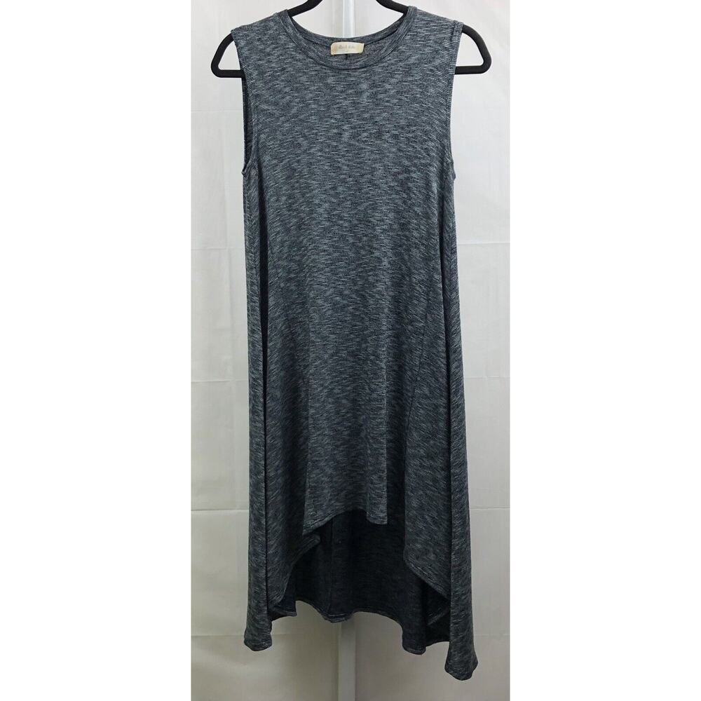 Altar'd State Dress Women S Blue Stretch Knit Hi Low Hem Sleeveless Boho Flowy